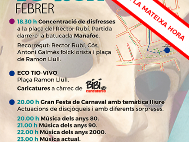 El mal temps previst fa ajornar la celebració de la Rua de Manacor fins el proper  diumenge dia 11 de febrer.