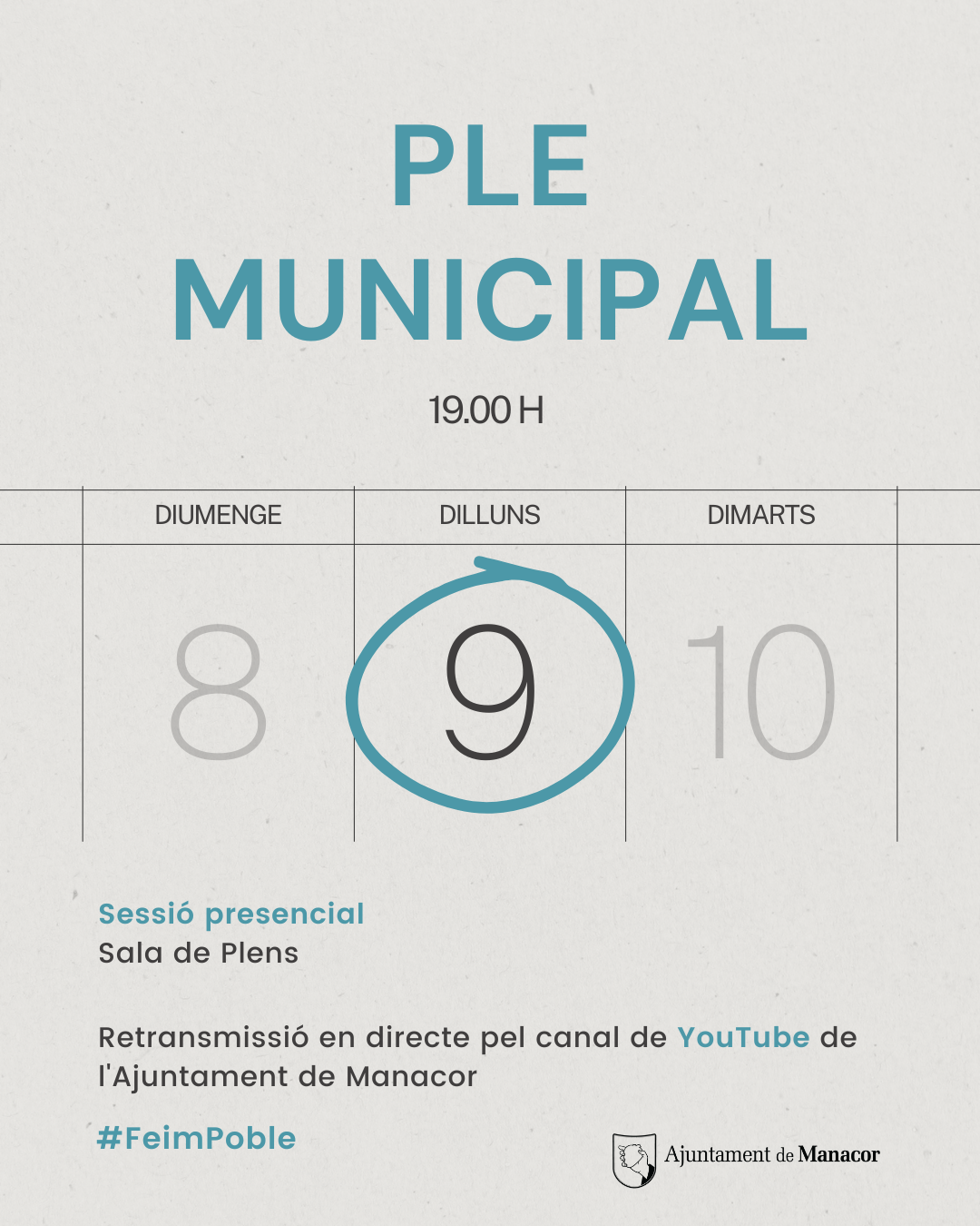 Ple municipal del 9 de març de 2026