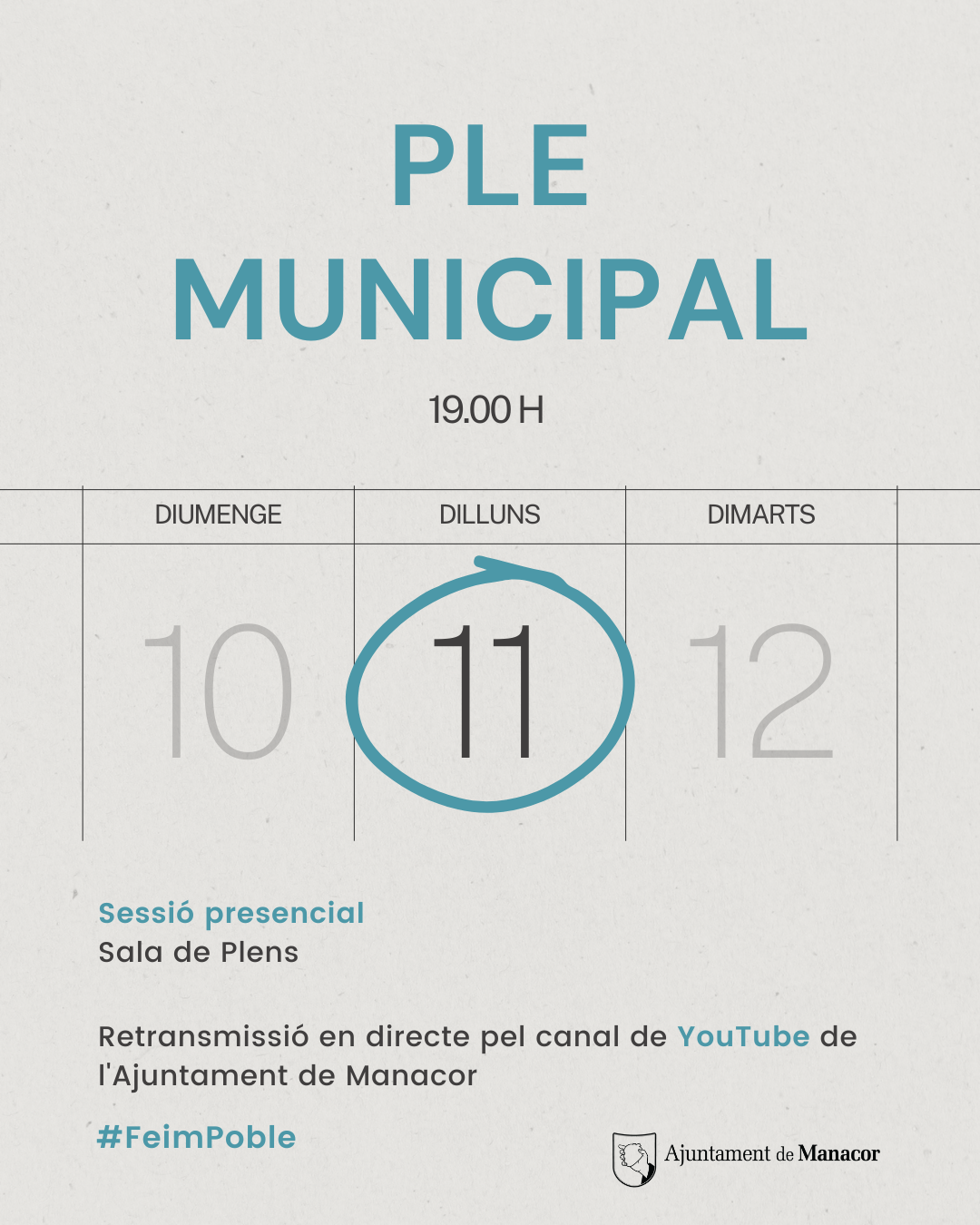 Ple municipal 11 de maig de 2026