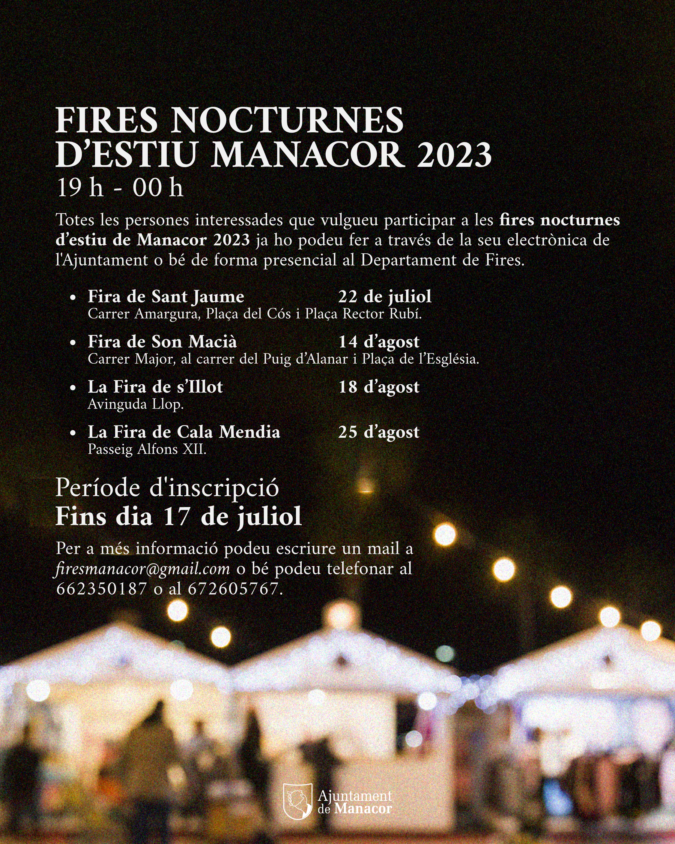 Calendari Fires Nocturnes estiu 2023
