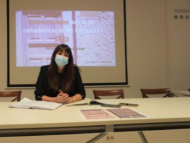 La delegada d'Urbanisme, Núria Hinojosa, en roda de premsa. 