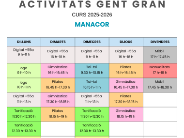 Activitats Gent Gran Manacor 