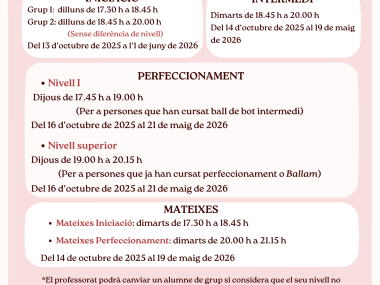 Cursos de ball de bot 2025-26