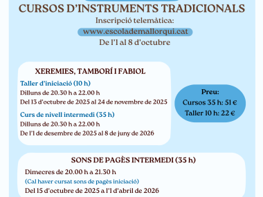Cursos d'instruments tradicionals 2025-26
