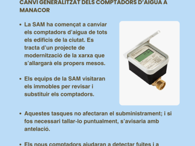 La SAM ha començat a canviar els comptadors d'aigua i els substitueix per comptadors digitals.