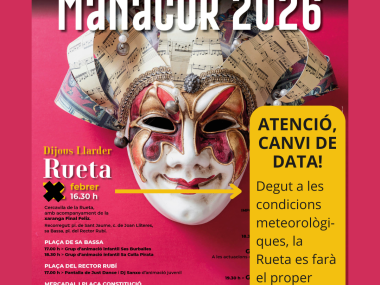 Canvi de data Rueta Manacor 2026