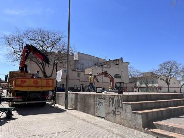 Obres de reforma de la plaça de sa Torre. 