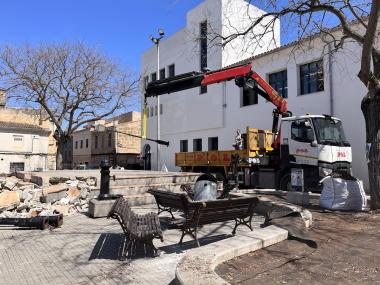 Obres de reforma de la plaça de sa Torre. 