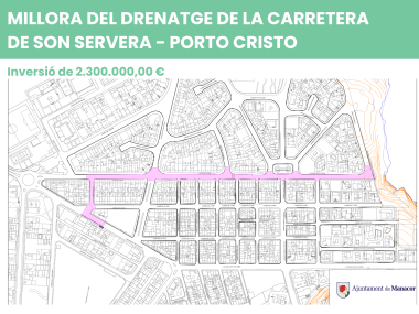 Plànol del projecte de la millora de drenatge de la carretera de Son Servera de Porto Cristo. 
