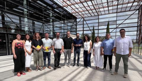 La delegació de Girona, amb representants de l'equip de govern de Manacor. 