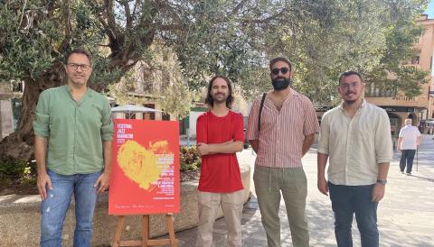 Miquel Oliver, Llorenç Barceló, Pep Garau i Ferran Montero durant la presentació del Festival Jazz Manacor 2025. 
