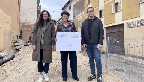 Presentació de les obres del talús del carrer de Sant Lluís de Porto Cristo. 
